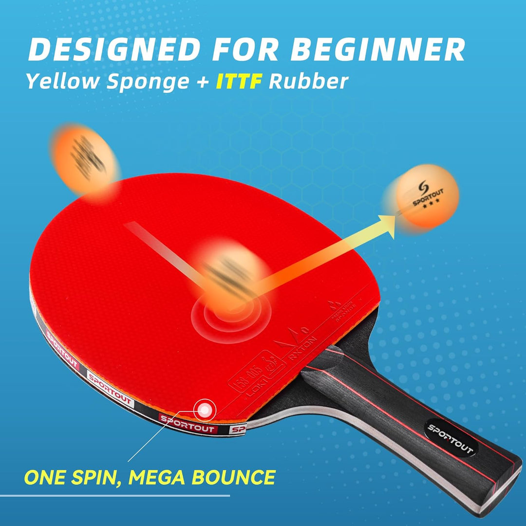 Tischtennisschläger Set, Profi Tischtennis-Schläger mit Tischtennisbälle Tischtennis Schläger Set mi