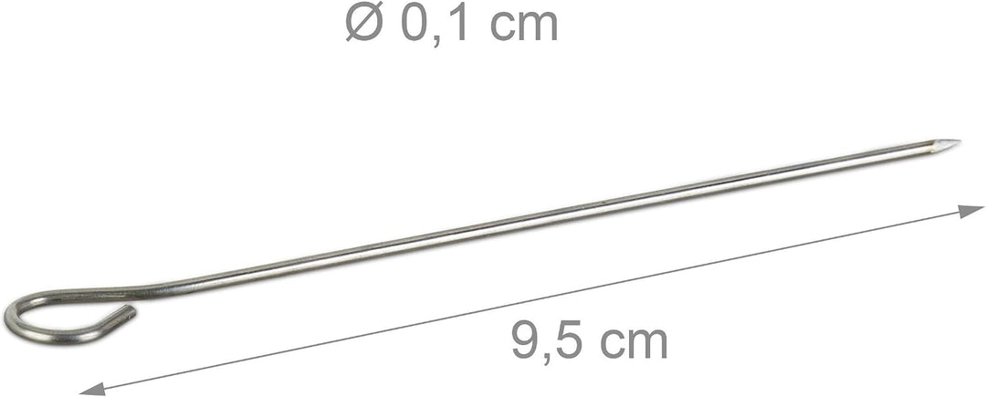 Relaxdays 400 Rouladennadeln im Set, Spicknadeln aus Edelstahl, Fleischnadeln 11 cm, Silber, 400