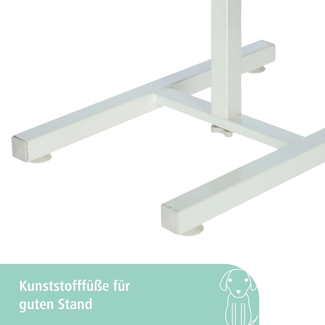 Kerbl Futterbar inklusive Edelstahlnäpfe, Stufenlos Verstellbarer Hunde Fressnapf, 2 x 1800 ml, Höhe