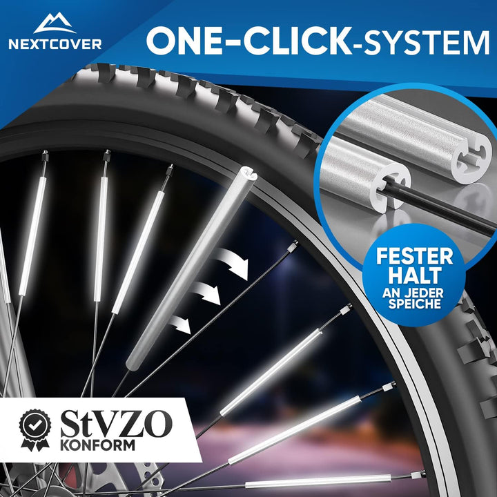 Nextcover® Speichenreflektoren Fahrrad - Das Original - [3M Scotchlite] maximale Sichtbarkeit I StVZ