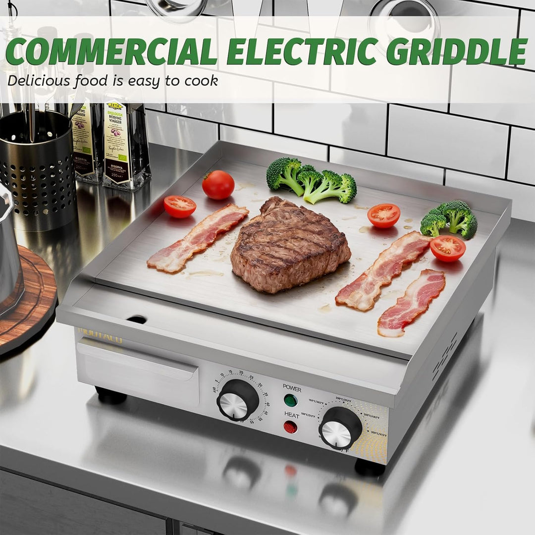 Elektrische Grillplattemit Zeitschaltuhr, Profi Gastro Elektrogrill Elektrische Grillplatte mit 36 x