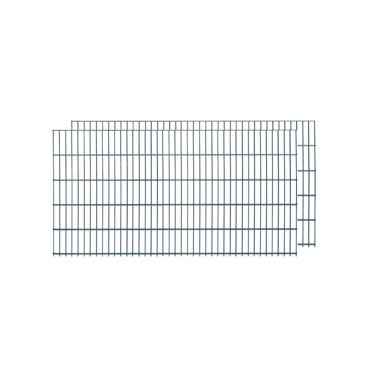 Doppelstabmatten, 2 Stück, Gesamtlänge 4 Meter, Höhe &amp; Farbe wählbar - Drahtstärke: 6/5/6 mm - Masch