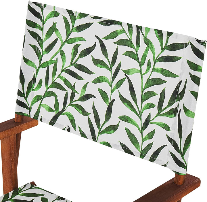 Moderne Stoffbezüge Blattmuster weiss / grün 2er Set für Gartenstühle Cine