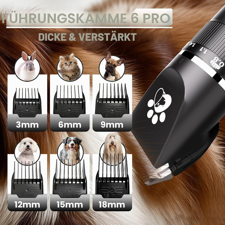 Hundeschermaschine für die Fellpflege, 3 Geschwindigkeiten, geräuscharm, schnurlos, Haustierpflegese