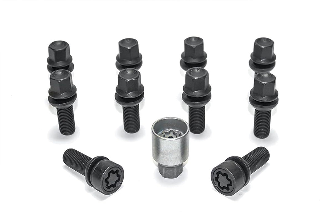 H&amp;R Radschrauben Satz Kugelbund mit bewegliche Kugelbund R13 M14x1.50 - Länge 39mm - Schwarz - 10 St