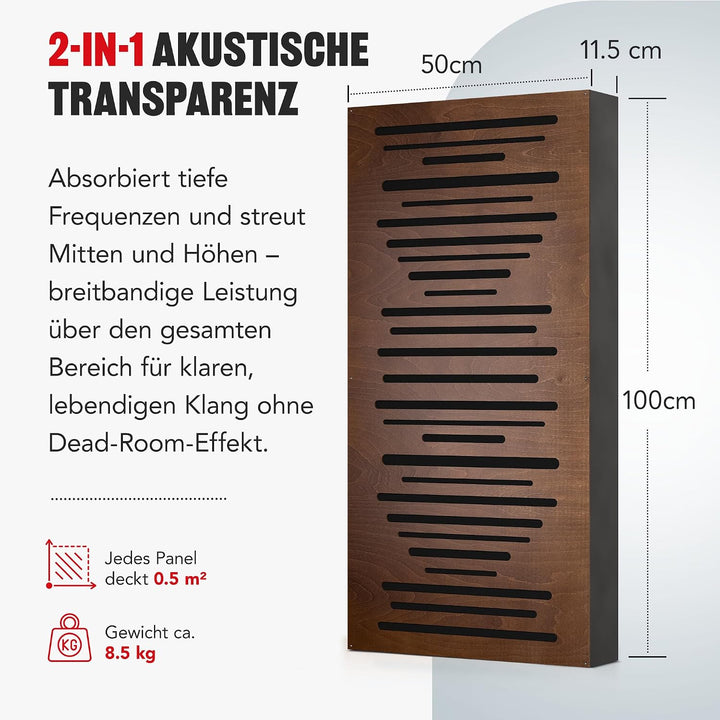 Addictive Sound AbFuser Hybrid Akustikpanel 100x50 cm, Wenge, Wenge