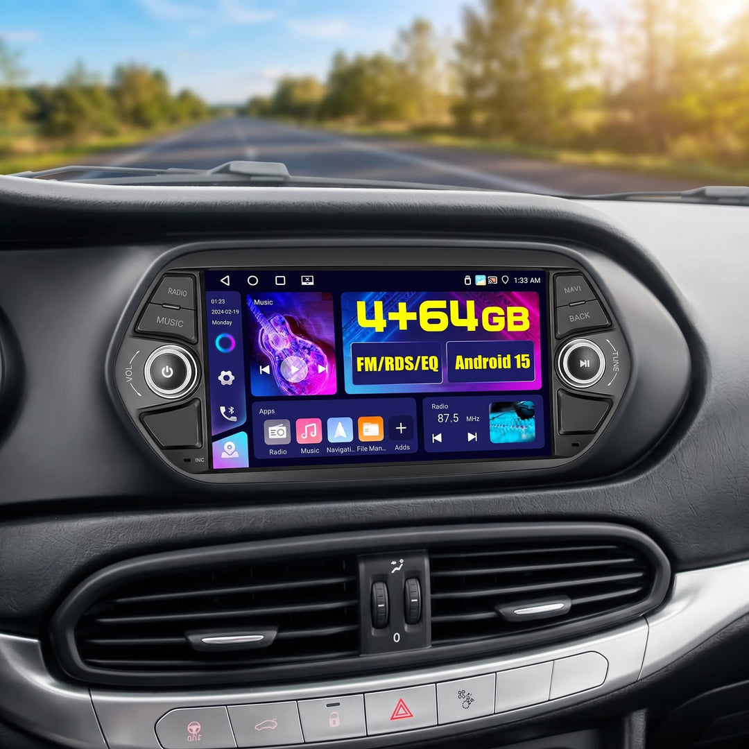 5G WiFi 4+64G Android Autoradio für FIAT Tipo FIAT Egea 2015-2017 Wireless Carplay Android Auto,7 Zo