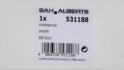 Alberts 531188 Drahtklammer | verzinkt | Breite 22 mm | 800er Set Verzinkt 800 Stück Single, Verzink