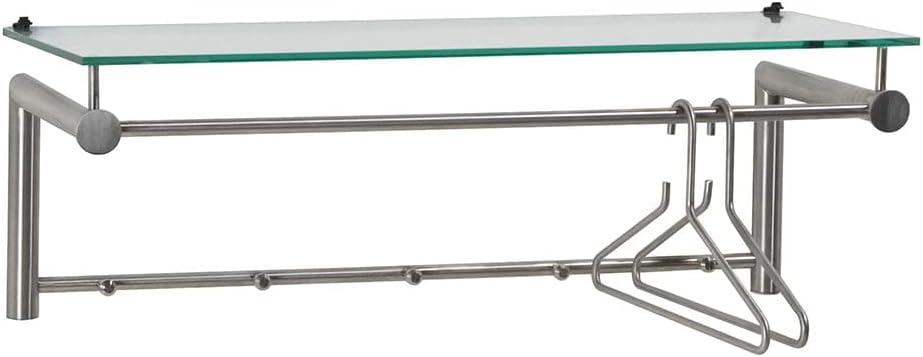 SUZA 5 Garderobe - Edelstahl/Klarglas