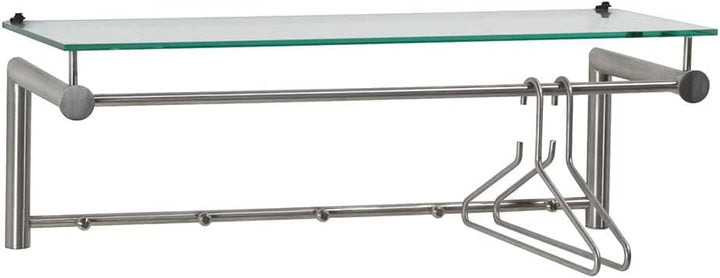 SUZA 5 Garderobe - Edelstahl/Klarglas