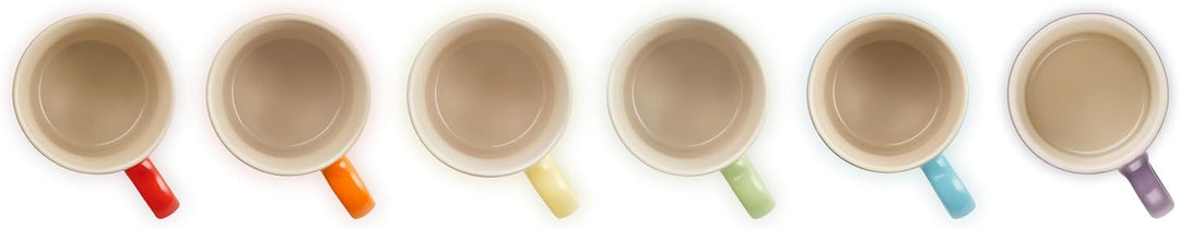 Le Creuset 6er-Set Espressotassen aus Steinzeug, 100 ml, Regenbogen, 79114108359030 Rainbow 100 ml 6