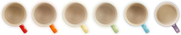 Le Creuset 6er-Set Espressotassen aus Steinzeug, 100 ml, Regenbogen, 79114108359030 Rainbow 100 ml 6