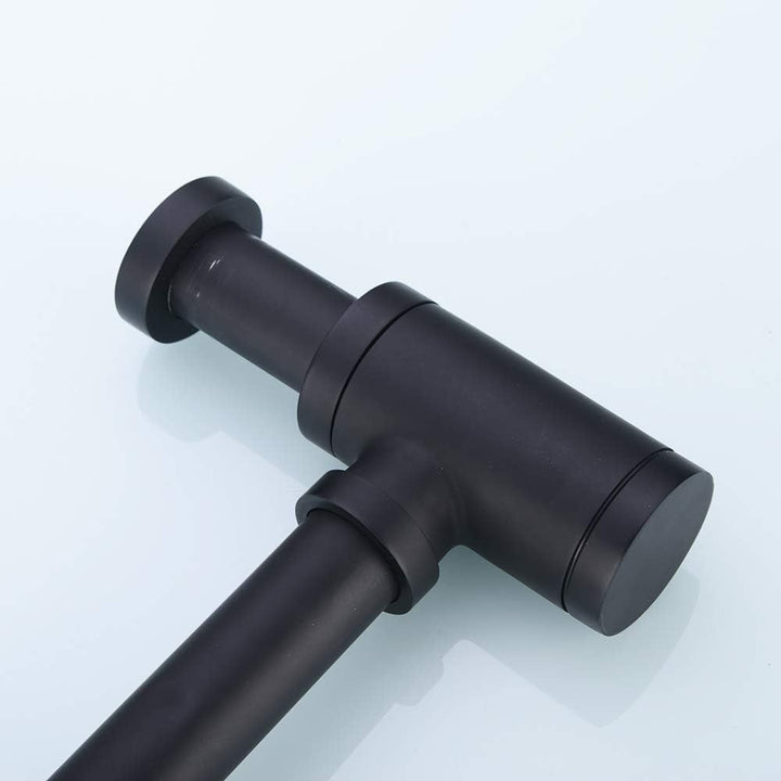 Keymark Design Siphon Schwarz Matt, Messing Syphon Sifon für Waschbecken & Waschtisch, Universal Des
