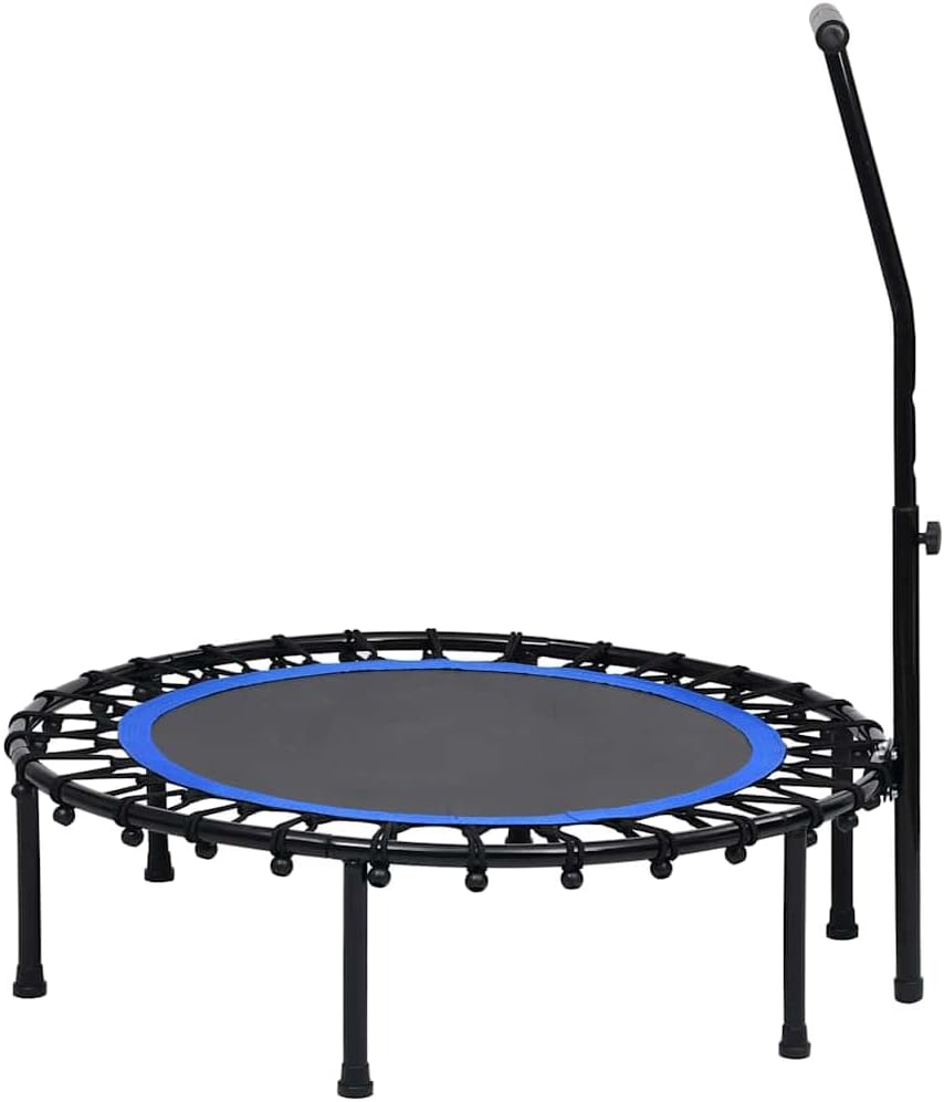 vidaXL Fitness Trampolin mit Griff 30 Bungee-Kabel T-Bar-Griff Sport Jumping Minitrampolin Training