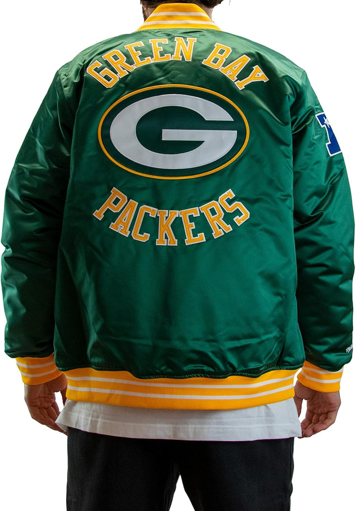 Mitchell & Ness NFL Heavyweight Satin Jacket M Green Bay Packers - Dark Green, M Green Bay Packers -