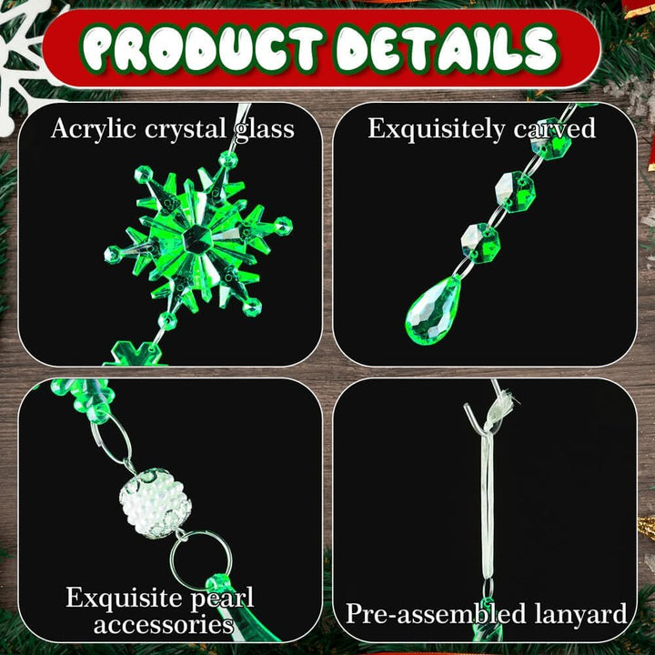 Lanpn 26 Stück Weihnachten Dekoration Kristall Christbaumschmuck Anhänger, Acryl Schneeflocken Eisza