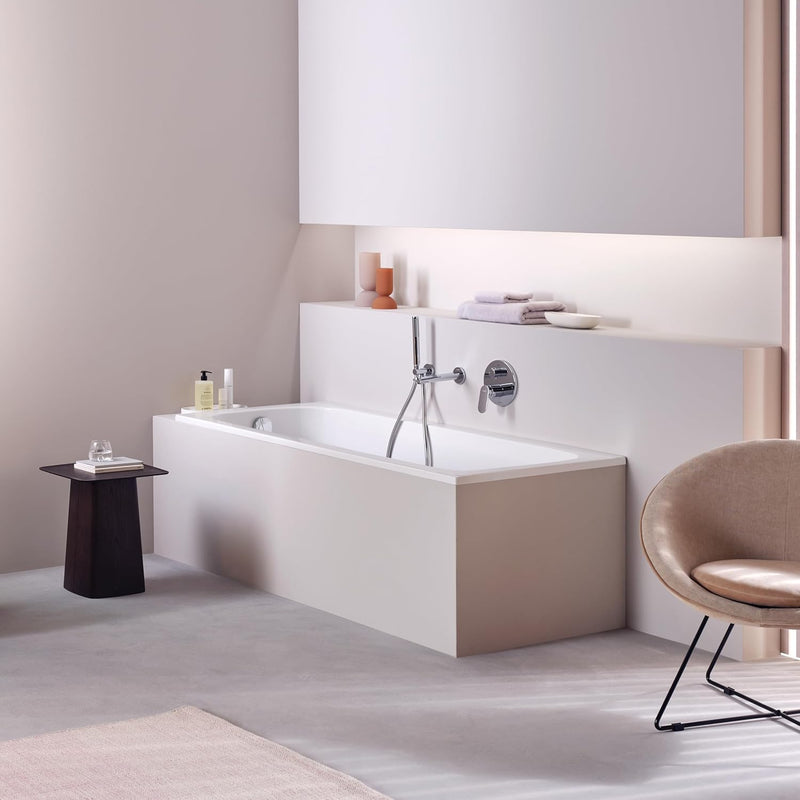 Duravit Wave Wanneneinlauf, Badewanneneinlauf mit runder Wandabdeckung, Zulauf Badewanne, Chrom, Chr