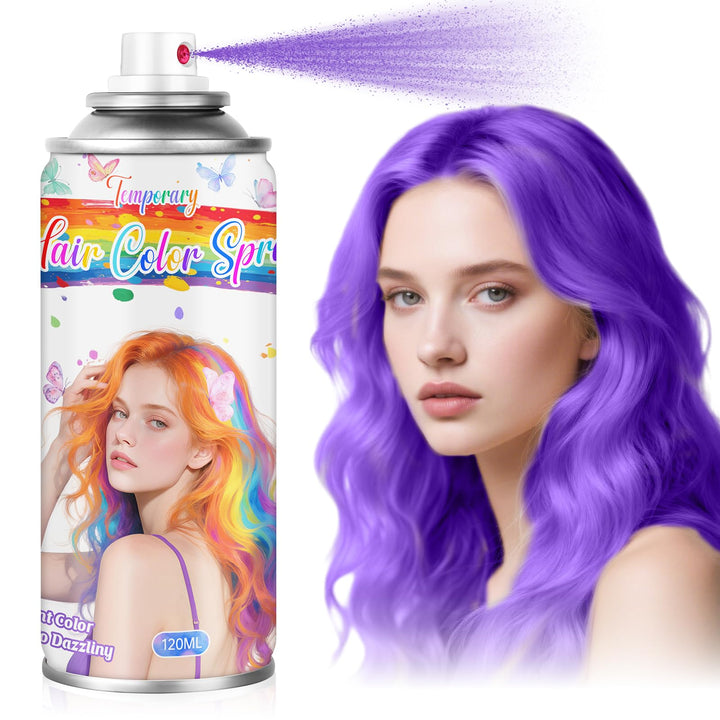 Lila Temporäres Haarfärbespray für Kinder & Frauen - Waschbare Haarfarbe für Ansatzberichtigung, Nic