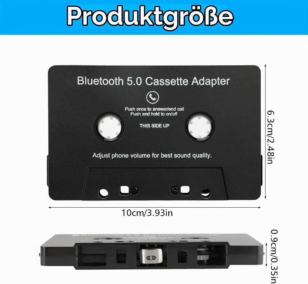 Editbar Bluetooth 5.0 Audio Kassetten, Aux Bluetooth Adapter Auto, Kassette Bluetooth Adapter Auto,