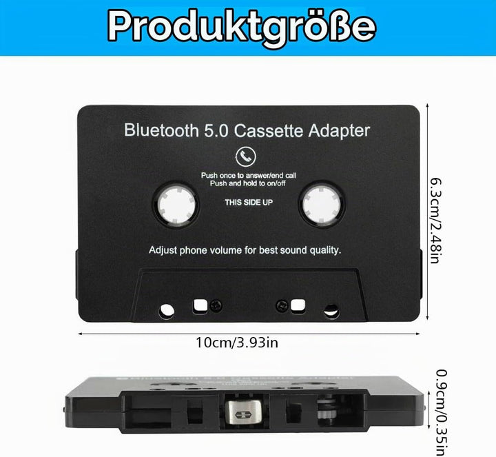 Editbar Bluetooth 5.0 Audio Kassetten, Aux Bluetooth Adapter Auto, Kassette Bluetooth Adapter Auto,
