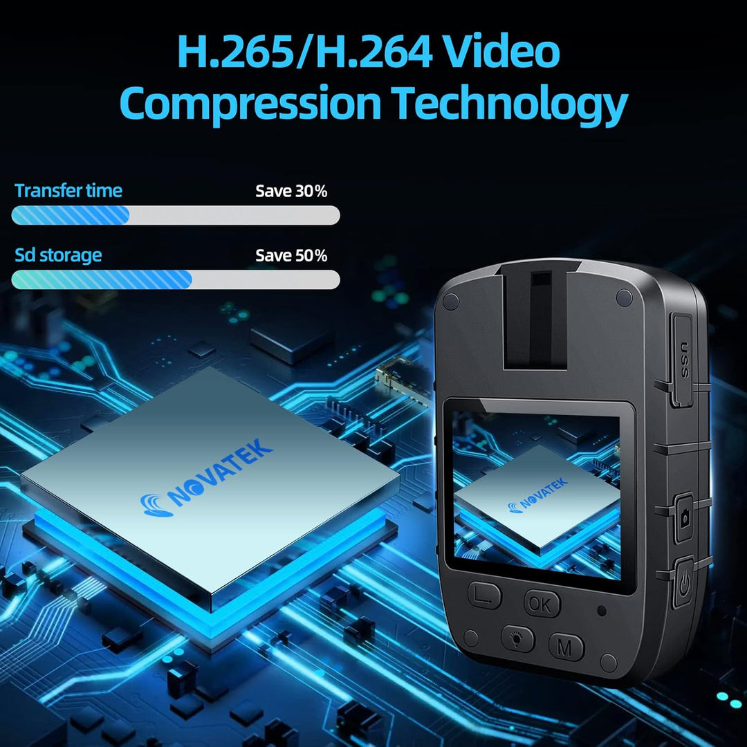 CAMMHD C8-64GB 1296P Body Cam 12 Stunden Tragbare Audio und Video Bodycam 170° Weitwinkel Polizei Kö