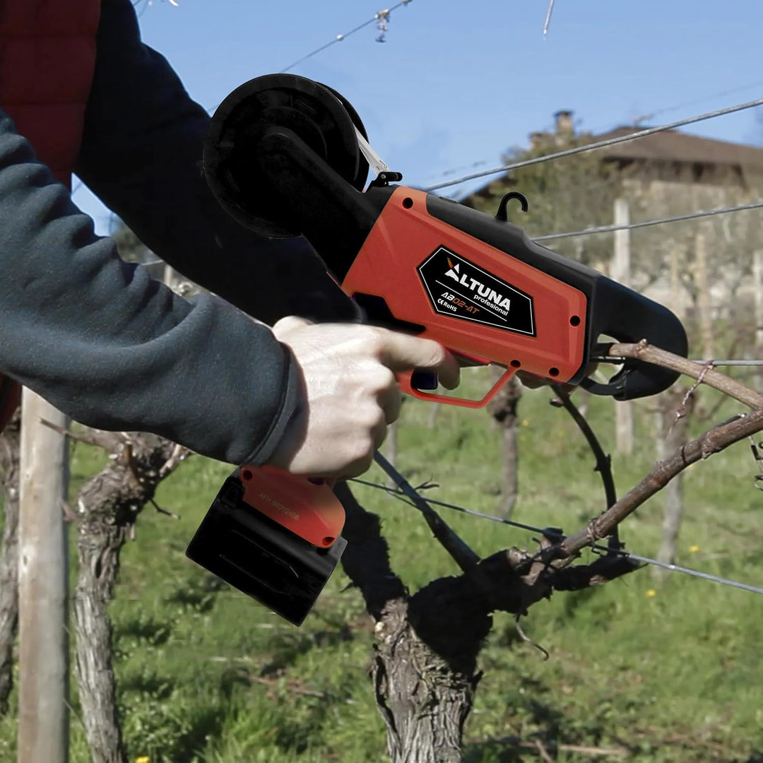 Altuna Akku-Bindegerät AB02-AT 16,8 V mit 2 Batterien 2,5 Ah | Professionelles Bindegerät für Weinbe