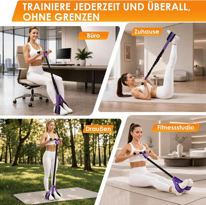 TOMSHOO Bauchtrainer, Pedal Widerstandsband mit Griff, Multifunktions Sit-Up Trainingsgerät für Bauc