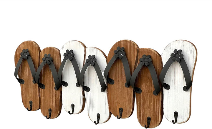 DanDiBo Hakenleiste Sandalen MR91 Garderobenleiste Holz Metall Weiss Handtuchhalter 60 cm Garderoben
