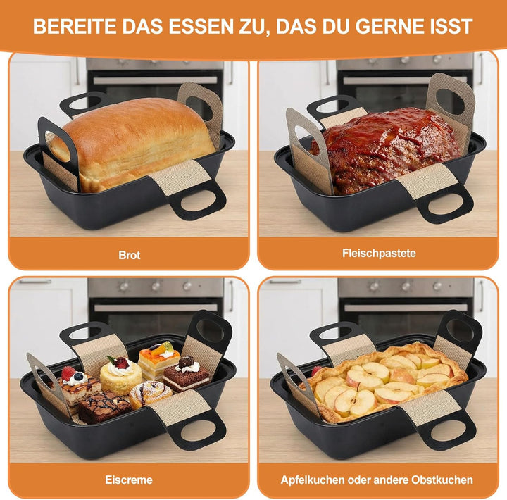2 Stück Edelstahl Brotbackform - 27.5x15x6cm Kastenform mit 2x Backmatte, Toastbrot Backform Kohlens