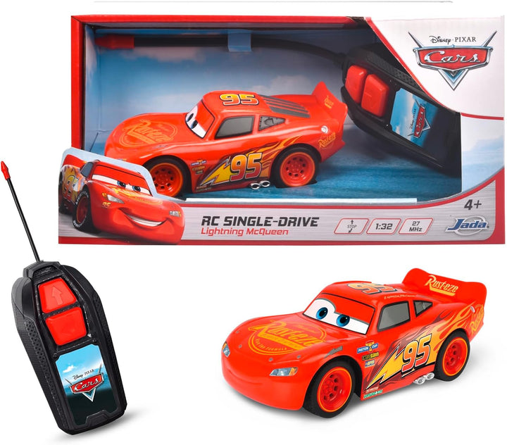Jada Toys - RC Cars 3 Lightning McQueen 14 cm - Ferngesteuertes RC Auto mit 1-Kanal Funksteuerung -