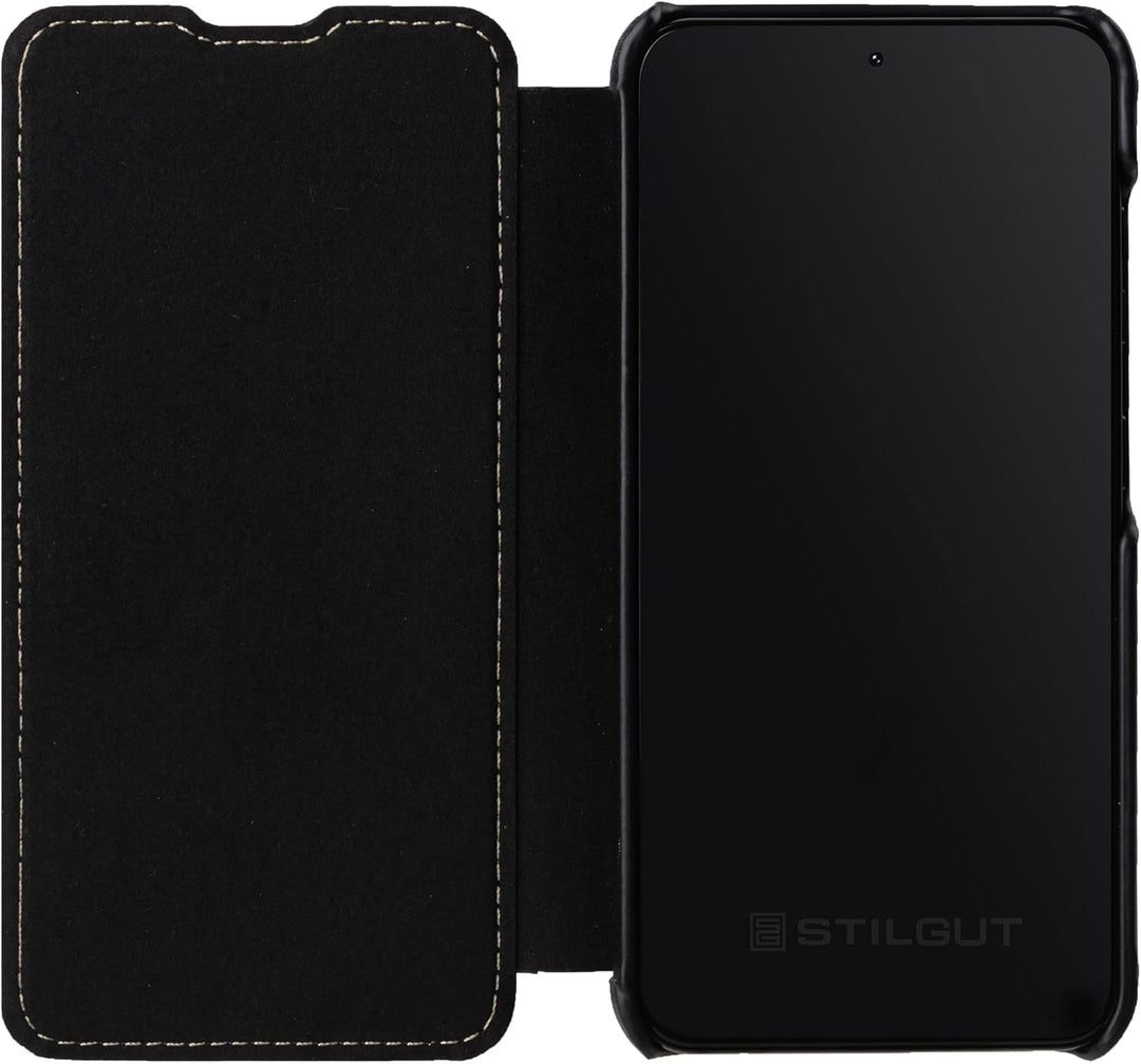 STILGUT Book Case kompatibel mit Samsung Galaxy S23 Hülle aus Leder, Lederhülle, Klapphülle, Handyhü