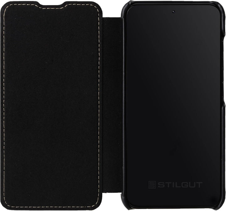 STILGUT Book Case kompatibel mit Samsung Galaxy S23 Hülle aus Leder, Lederhülle, Klapphülle, Handyhü