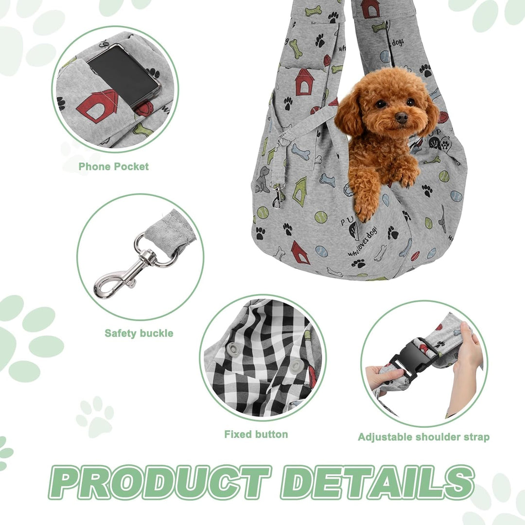 QUARKZMAN Hundetrage Für Kleine Hunde Und Katzen Bis Zu 16.5 Lbs Verstellbare Schnalle Mit Tasche Ha