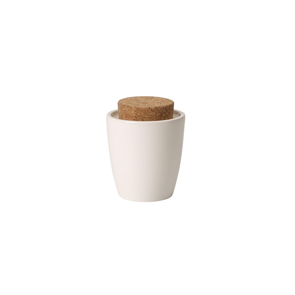 Villeroy und Boch Artesano Original Zuckerdose, Premium Porzellan/Kork, Weiss Zuckerdose Weiss, Zuck