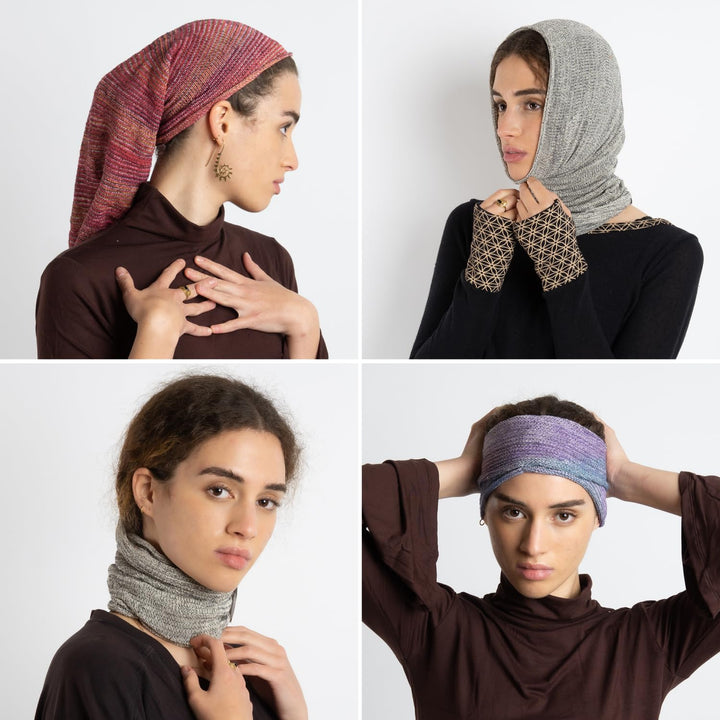 GURU SHOP Magic Hairband, Dread Wrap, Schlauchschal, Stirnband, Mütze, Herren/Damen, Grau, Baumwolle