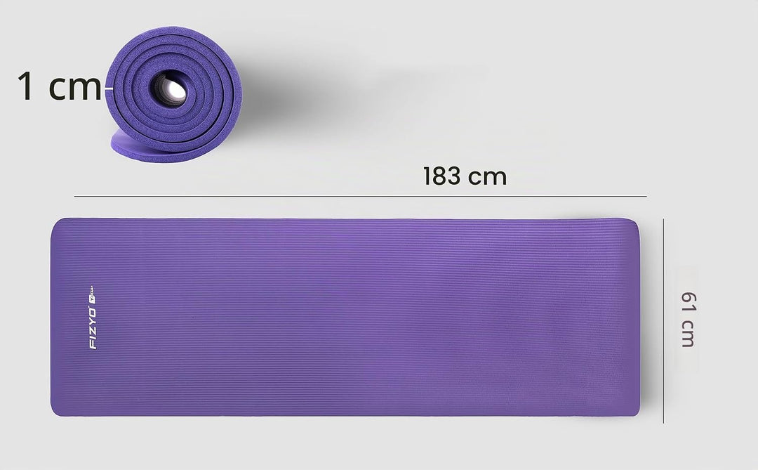 FIZYO Yogamatte 183x61x1 cm – Rutschfeste Fitness- &amp; Trainingsmatte aus NBR-Schaum – Gymnastikmatte