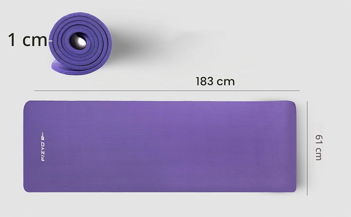 FIZYO Yogamatte 183x61x1 cm – Rutschfeste Fitness- &amp; Trainingsmatte aus NBR-Schaum – Gymnastikmatte