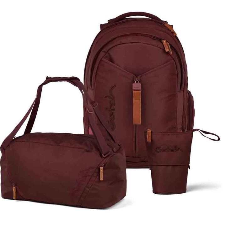 Satch Match Pencil Slider Edition Schulrucksack Set 3tlg. inkl. Sporttasche Nordic Ruby, Nordic Ruby
