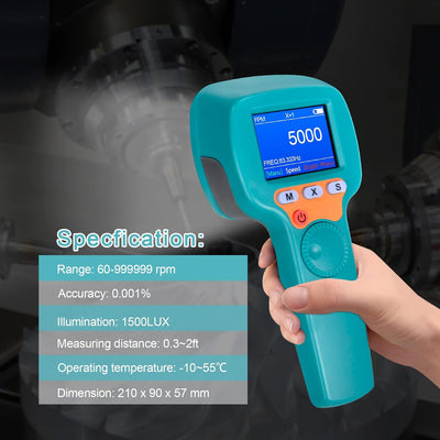 LED Stroboskop Drehzahlmesser, Berührungslose Strobe Tachometer 60~999999RPM,1500LUX, 0,001% hohe Ge