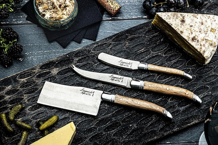 Laguiole Style de Vie Käsemesser Luxury Line, 3-teilig, eichenholz