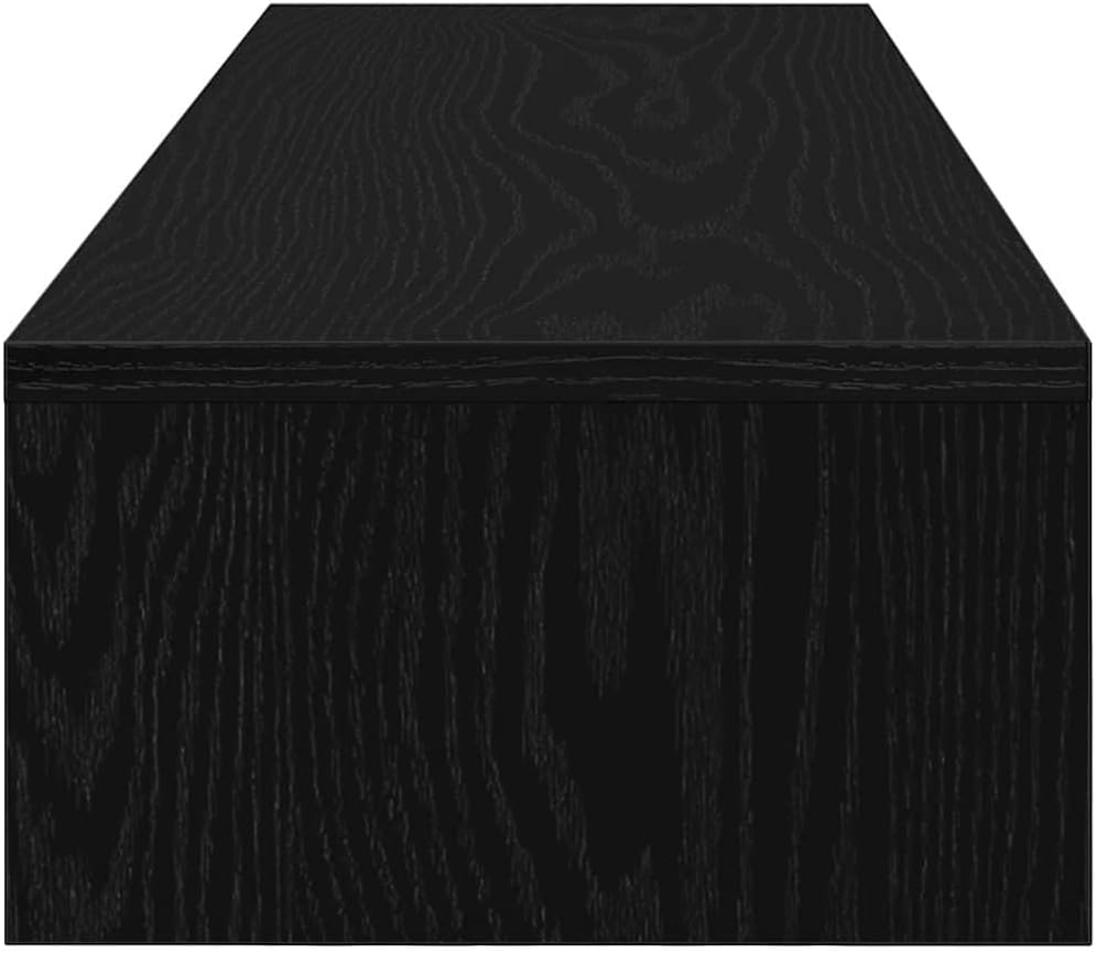 vidaXL Monitorständer mit Schubladen Schwarz Eichen-Optik 100x27x15 cm, Monitorerhöhung, Schreibtisc