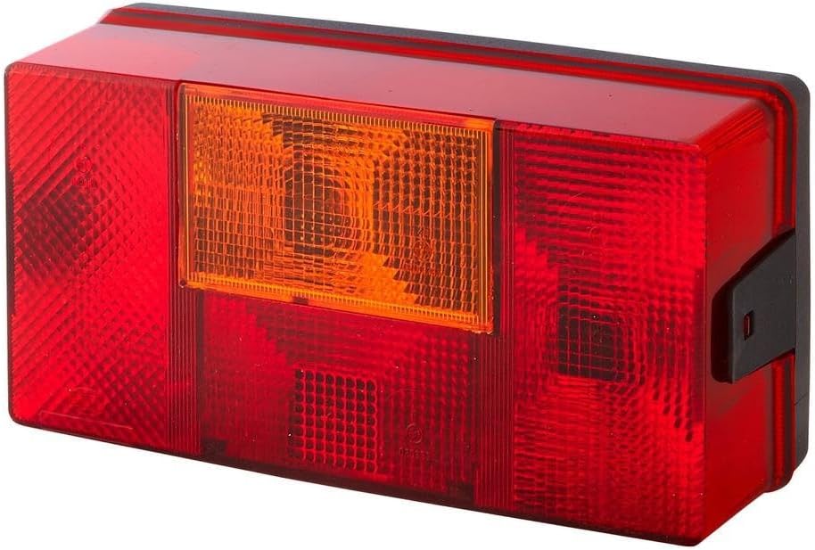 HELLA - Heckleuchte - Glühlampe - 24/12V - Anbau - Lichtscheibenfarbe: rot/gelb - Stecker: Flachstec