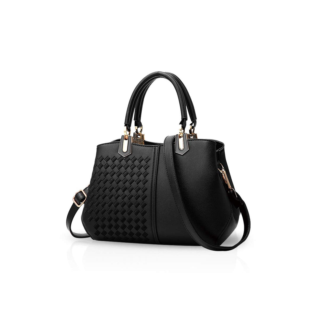 NICOLE&DORIS Frau Dame Handtaschen Schultertasche Taschen Shopper Umhängetasche PU Schwarz A, Schwar