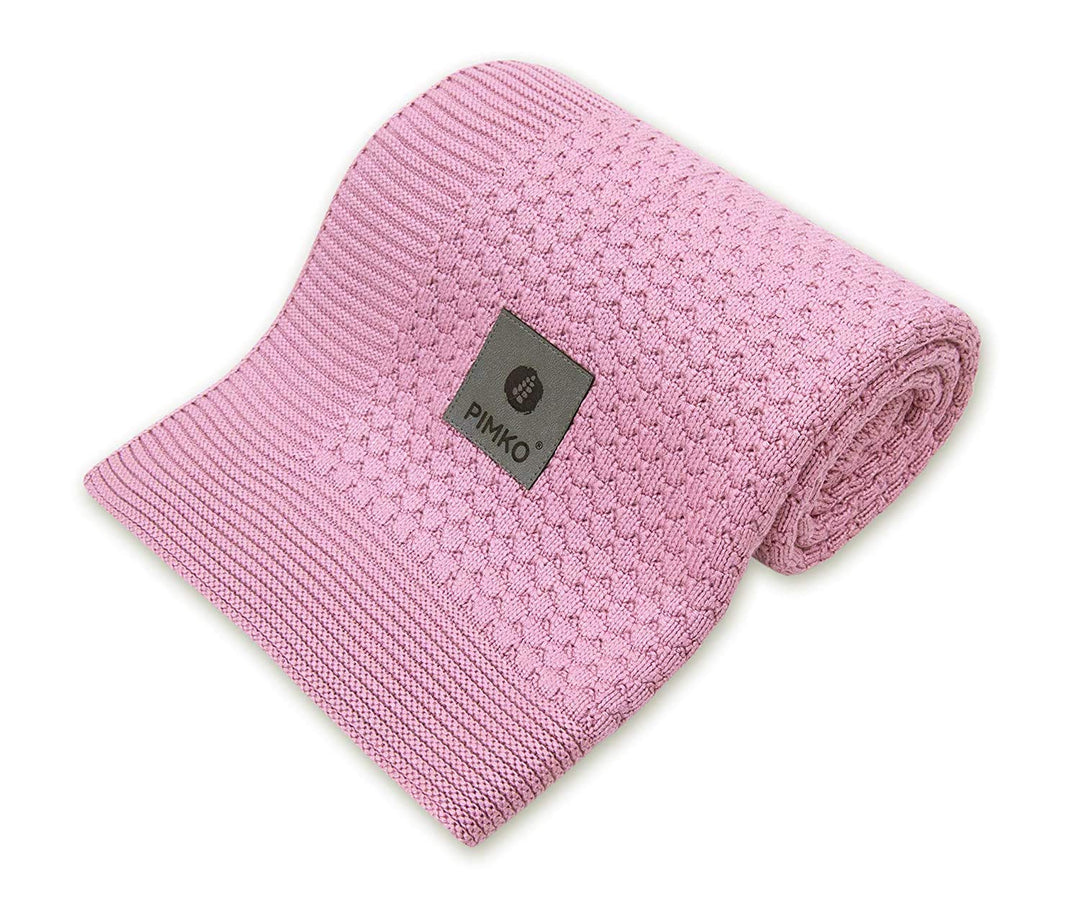 PIMKO 100% Bambus Babydecke Strickdecke Kuscheldecke für Jungen und Mädchen Schmusedecke super weich