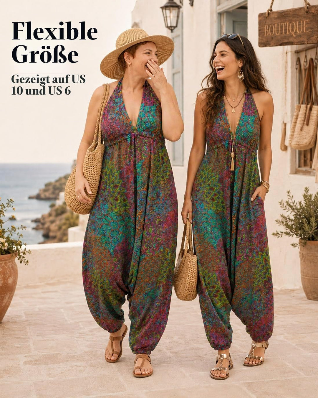 likemary Damen Harem Jumpsuit Einheitsgrösse Aquamarin Pink, Einheitsgr&amp;