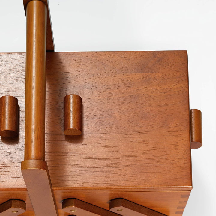Prym 612551 Nähkasten/Nähkästchen aus dunklem Holz, L