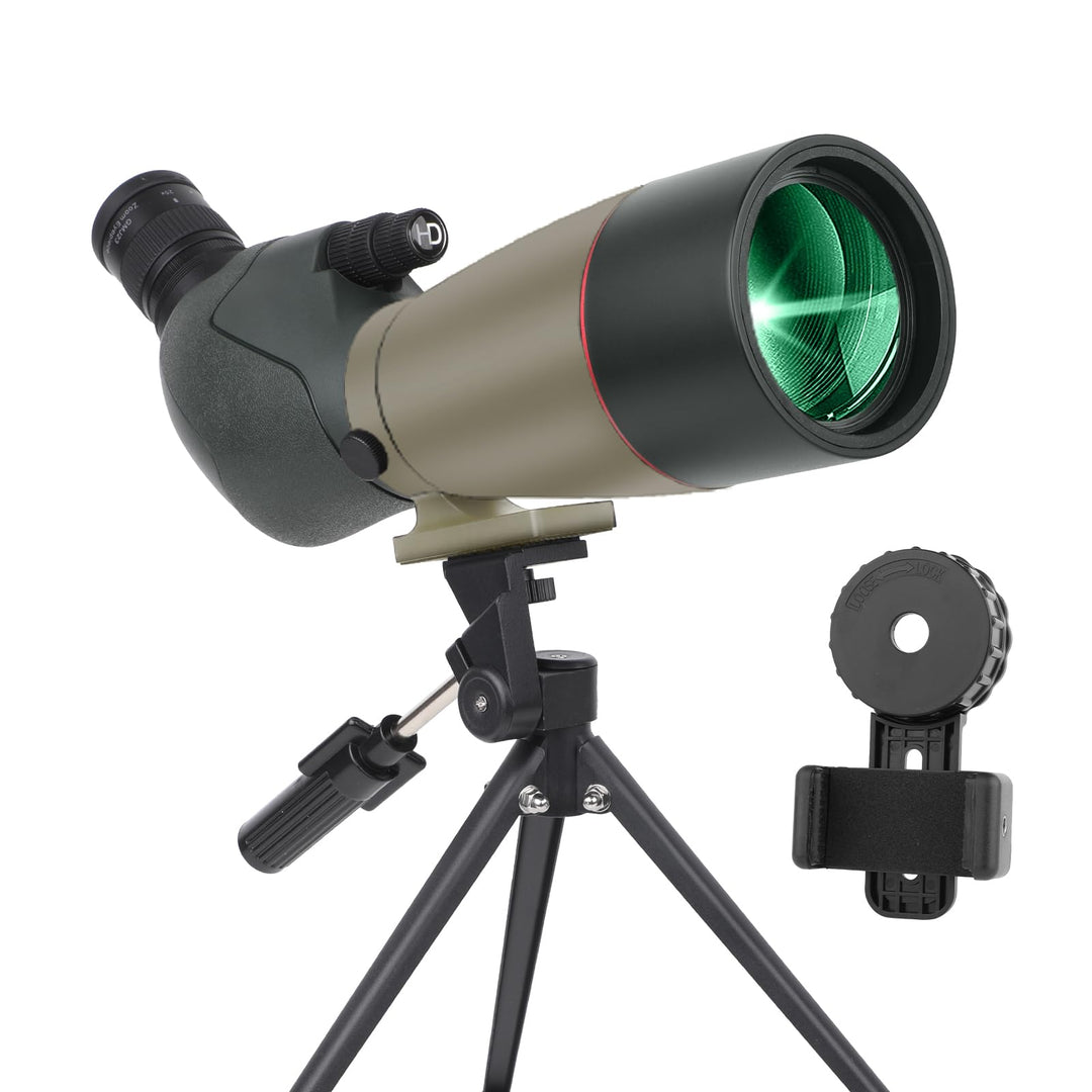 25-75X70 Spektiv für Zielschiessen - HD Spektiv mit Stativ Tragetasche & Smartphone Halterung - BAK4
