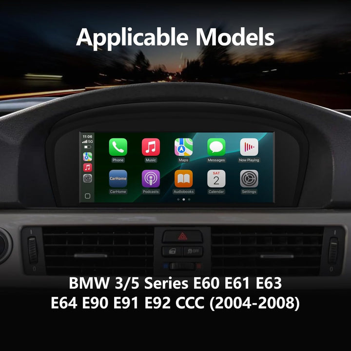 Autoradio für Wireless Carplay/Android Auto Touchscreen Radioempfänger für BMW 3/5 E60/E63/E64/E90/E