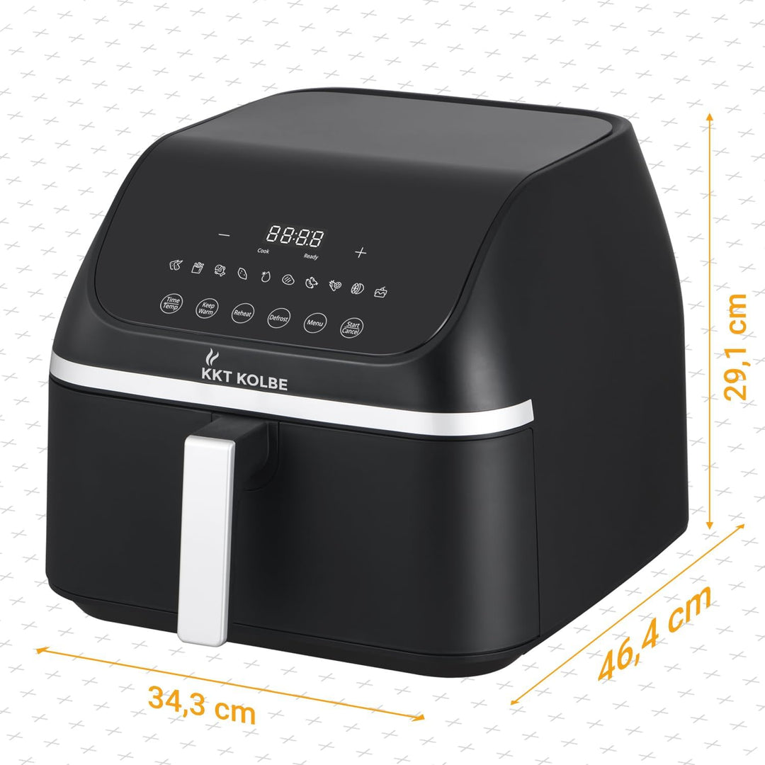 KKT KOLBE Heissluftfritteuse | Airfryer | 8,5L | 10 Programme | 13 Funktionen | sehr leise | Frittie