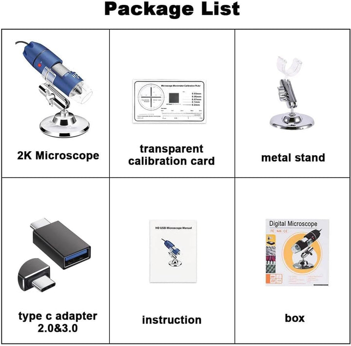 Ninyoon 2K USB Digital Mikroskop für Android PC, 40-1000X Mikroskop Super HD Endoskop Lupe Kamera Ko